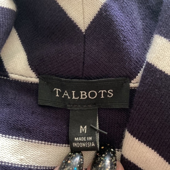 Talbots navy/white cotton Moto jacket size Medium - Picture 9 of 9